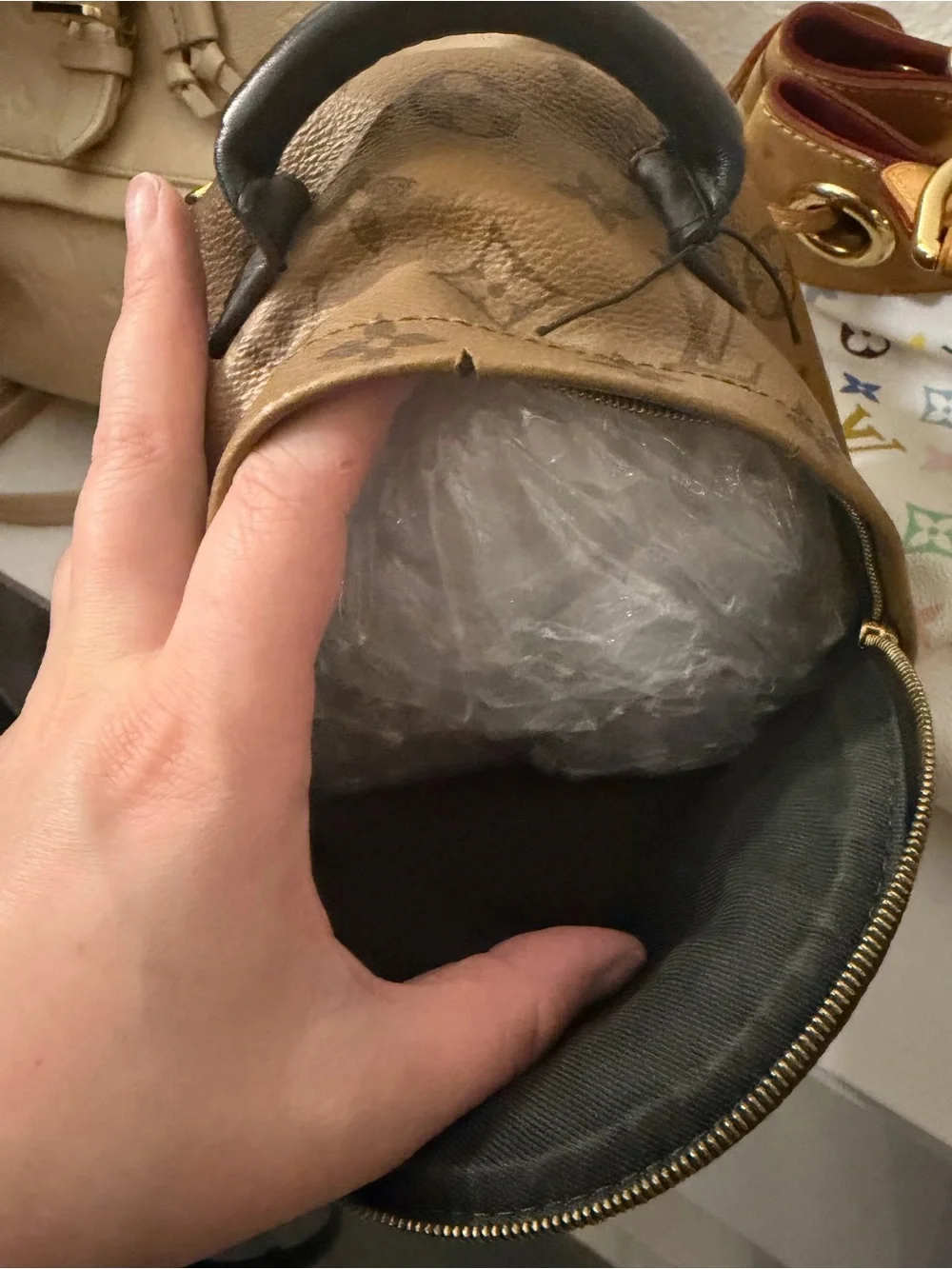 AUTHENTIC Louis Vuitton Monogram Mini Backpack in Two-Tone Brown